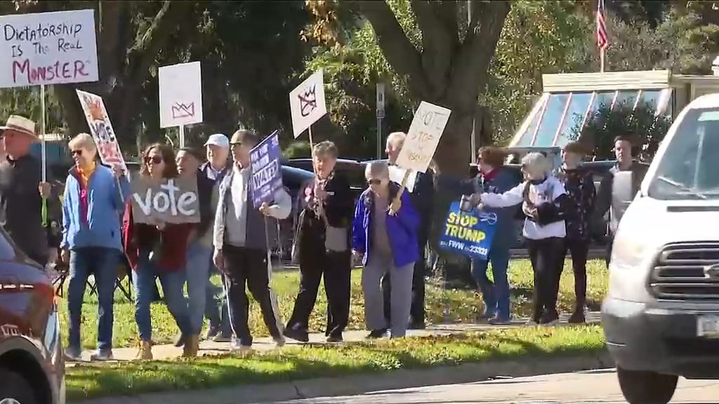 No Kings Rally Held at Vander Veer Park in Davenport