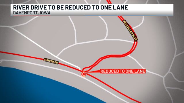 Westbound East River Drive Reduced to One Lane for Intersection Work