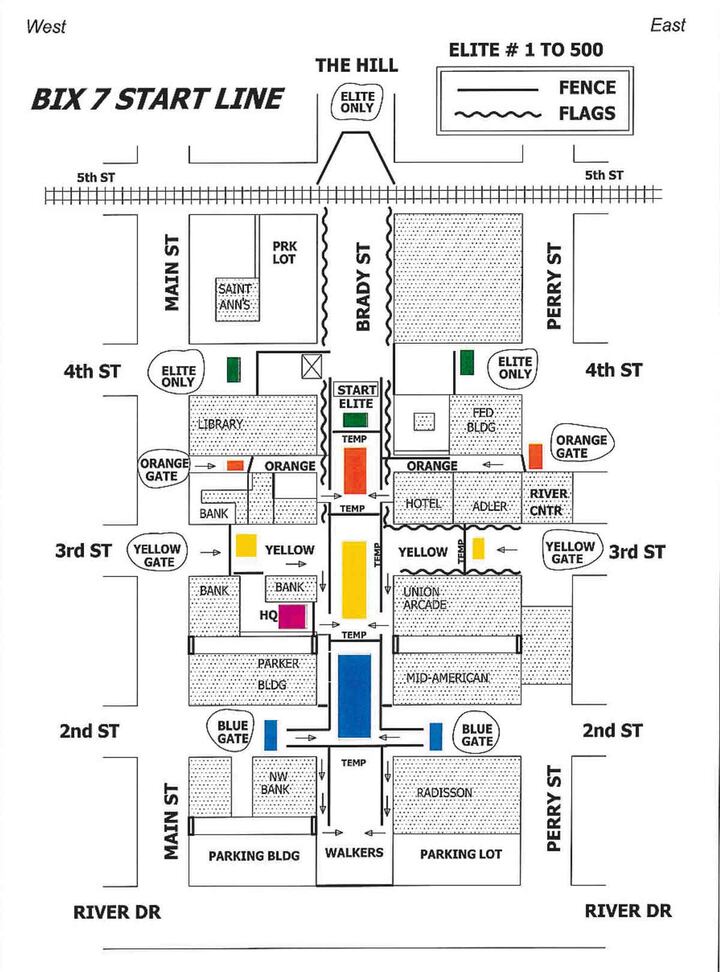 Bix 7: The starting line, course details and finish line