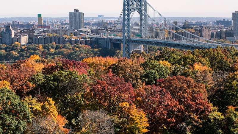 FILE - The George Washington Bridge is seen on Oct. 29, 2022, from Fort Lee, N.J.