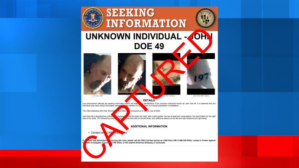 FBI arrests John Doe wanted in child exploitation case