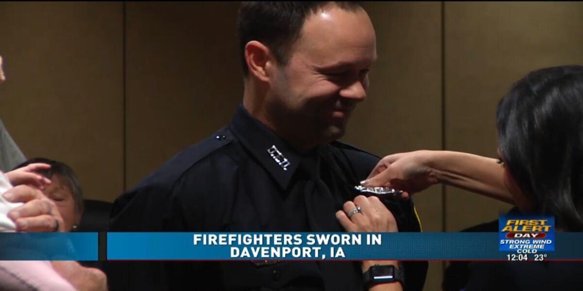 Steven Ferrante Three new firefighters sworn in during Davenport's City Council