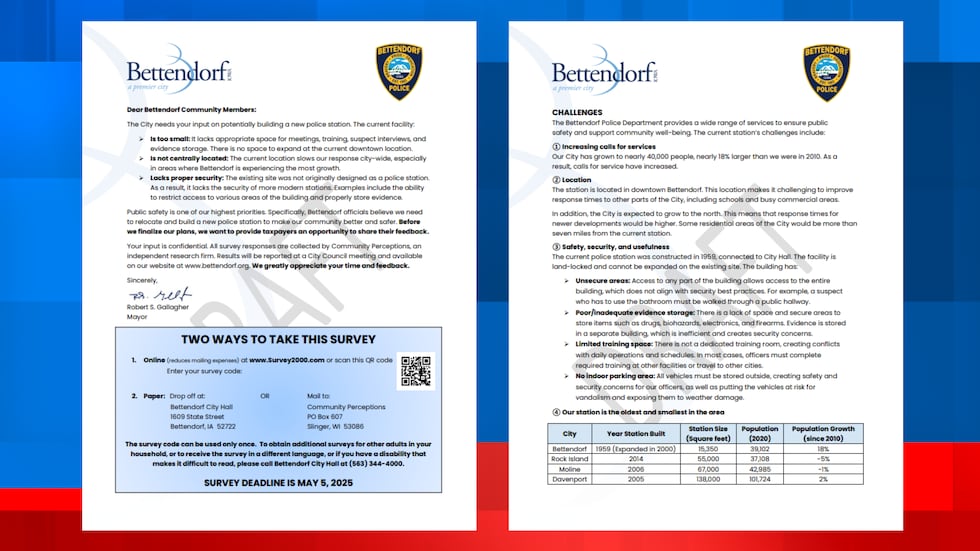 Police Note Draft City of Bettendorf wants residents input on new police station ...