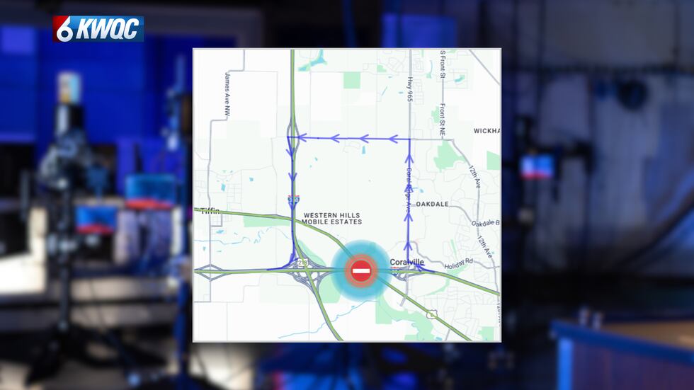 Iowa Department of Transportation officials recommend a detour after a crash blocked I-80 West.