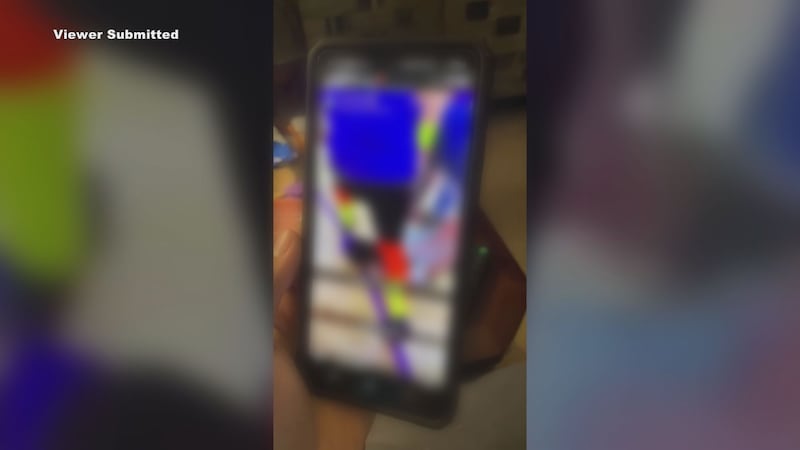 A blurred image of a viral video that filmed at Rosepine High School.