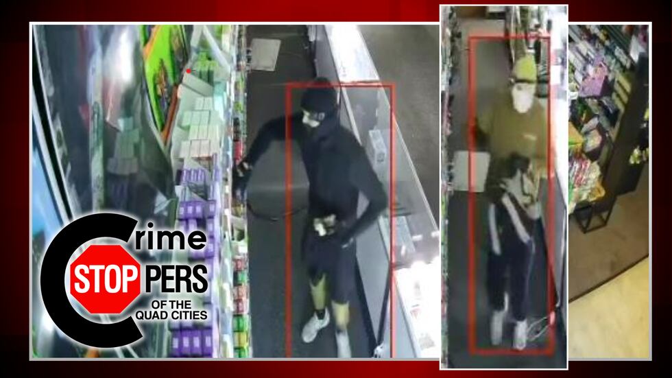 Moline police are searching for two men who broke into Galaxy Vape on Avenue of the Cities and...