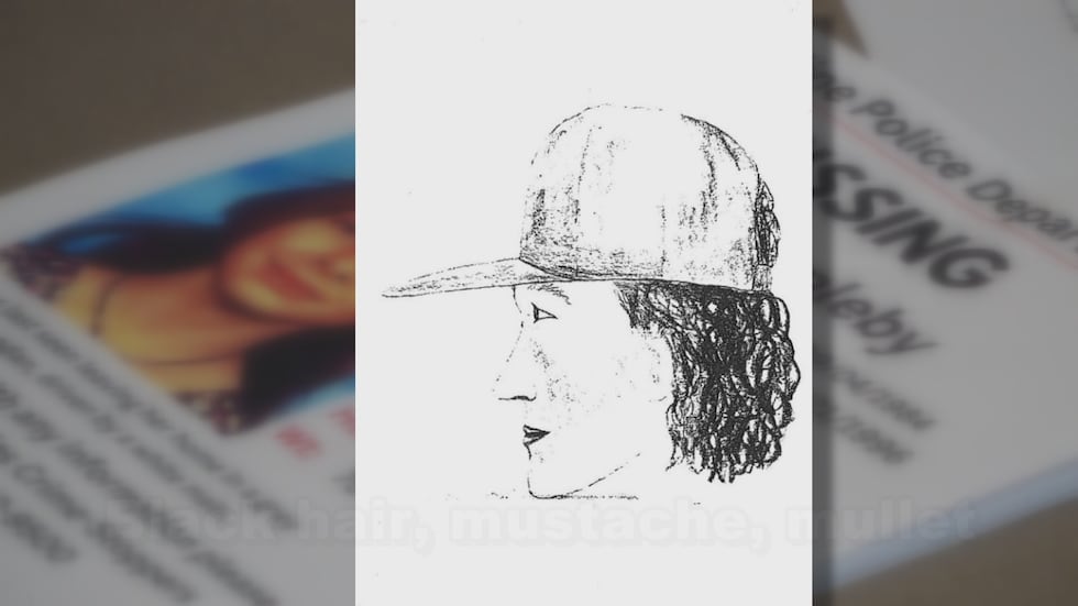 A sketch of a suspect police released in connection to the case.