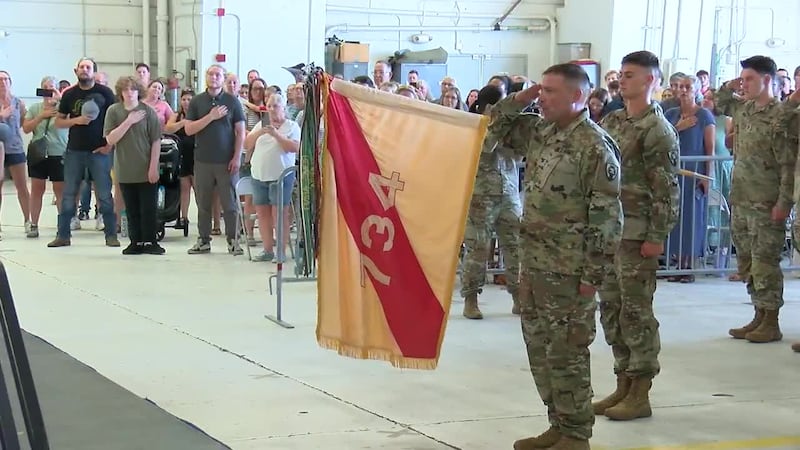 Nearly 100 members of the Iowa National Guard’s 734th Regional Support Group departed Monday...