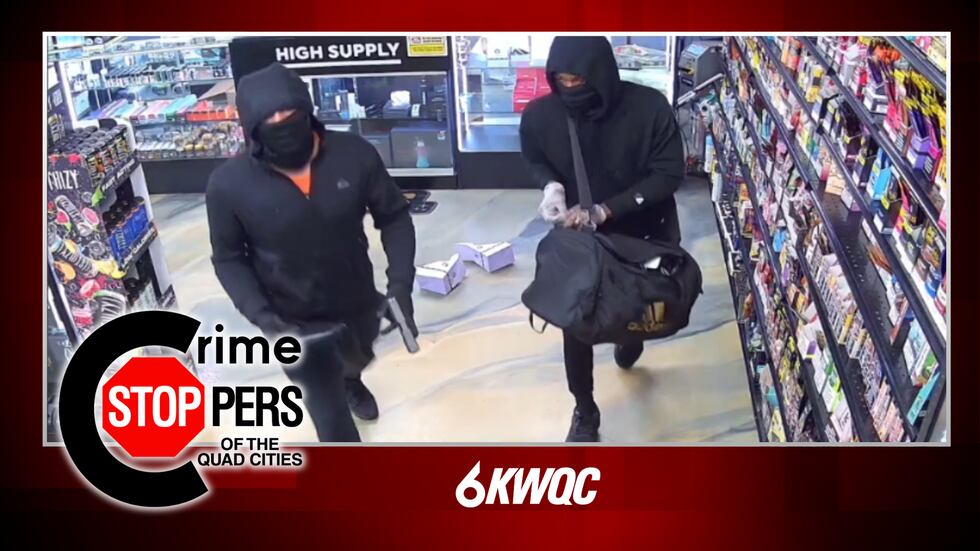 Rock Island police are searching for two armed suspects who used a brick and a handgun to rob...
