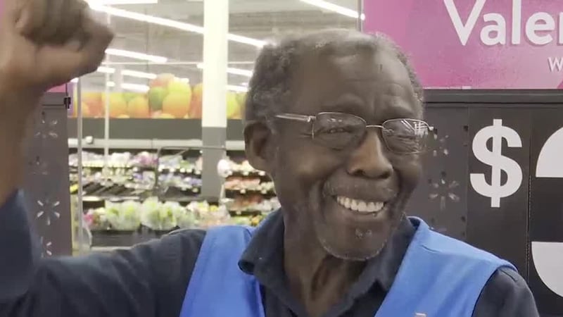 John Terry, 76, has worked at the Walmart in Monroe, La. for 15 years.