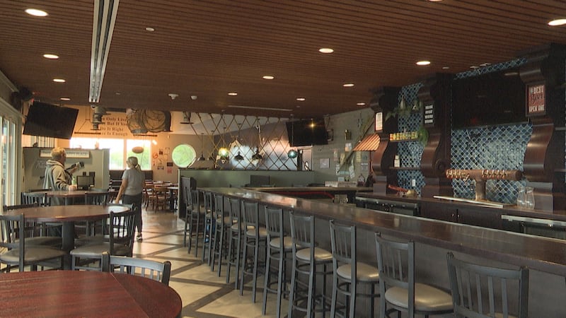 The bar and dining area at Stumphy's Captain's Table in Moline, pictured ahead of the...