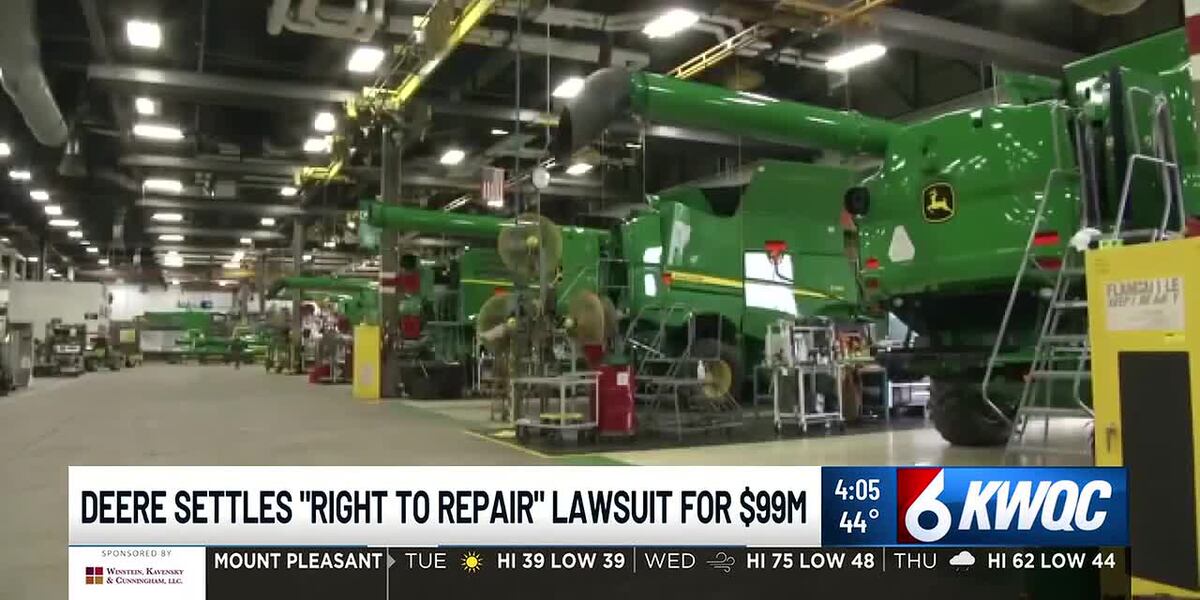 Deere settles "Right to Repair" lawsuit for $99M