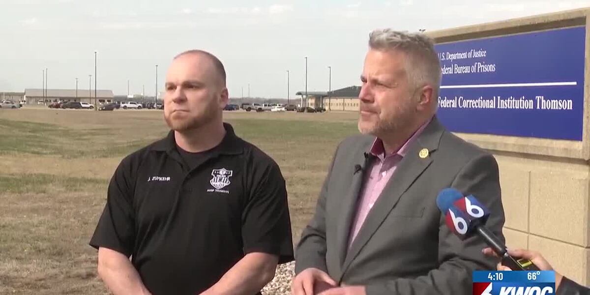 Thomson Rep Rep. Eric Sorensen gives remarks about Thomson prison officers that had ...