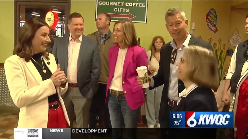 Governor Kim Reynolds, US Transportation Secretary Sean Duffy and Congresswoman Mariannette...