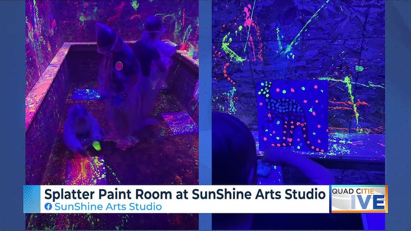 Bettendorf’s new SunShine Arts Studio features splatter Room, workshops and open studio time...