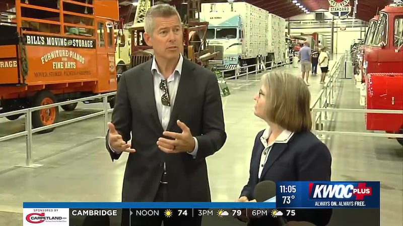 Transportation Sec. Sean Duffy toured Walcott’s I-80 truck stop with Miller-Meeks and...