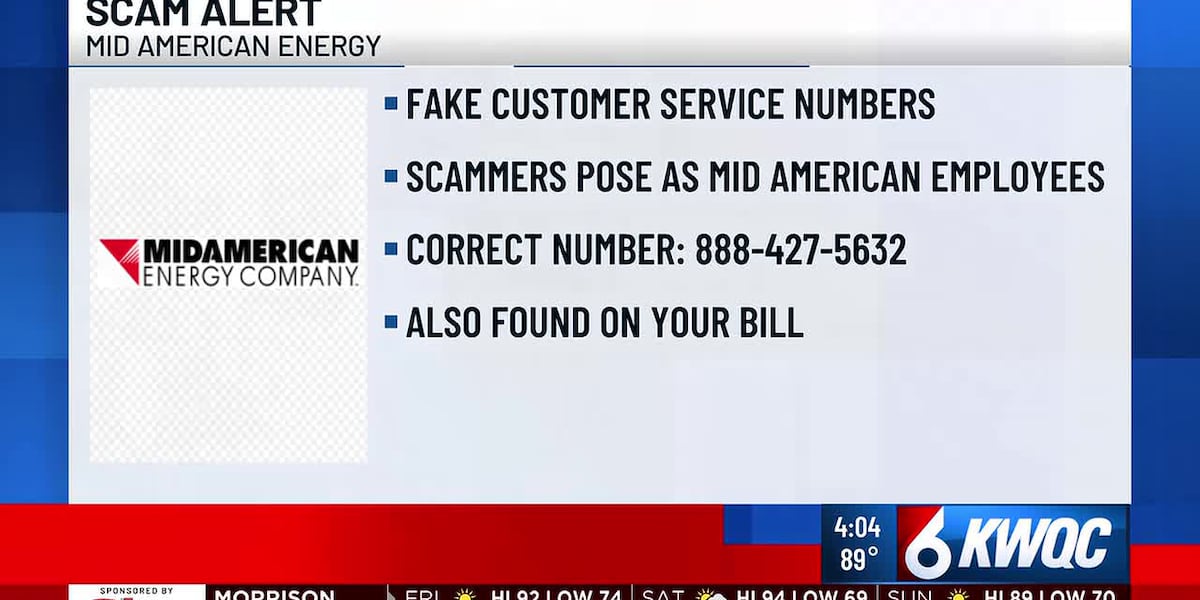 MidAmerican warning customers about a scam