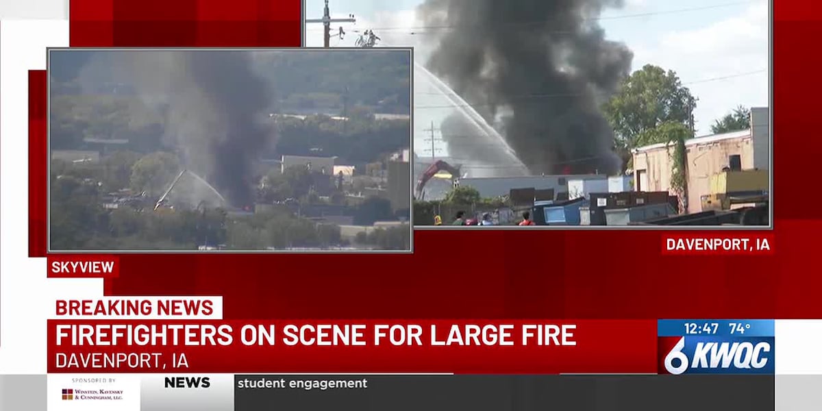 Firefighter battle blaze at Midwest Recyclers - KWQC