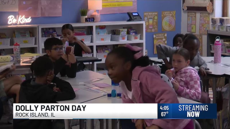 Longfellow Elementary students in Rock Island celebrated Dolly Parton Day on Friday with...