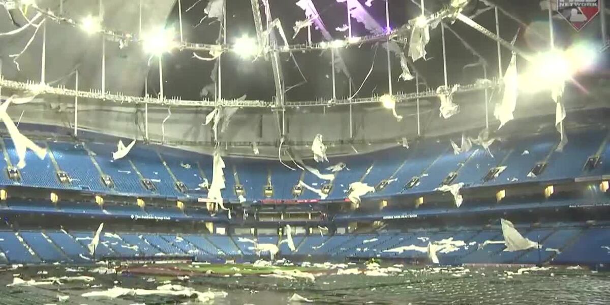 RAW Tropicana Field damage interior Tropicana Field Christmas