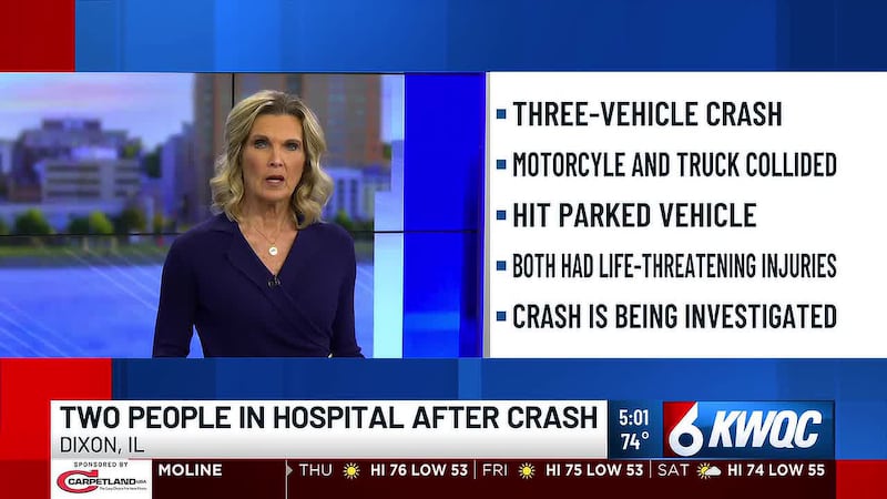 Two people on a motorcycle suffered life-threatening injuries Tuesday afternoon after a...